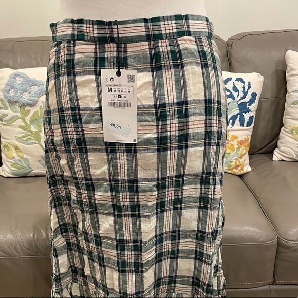 ZARA Plaid Ruffled Maxi Skirt - Picture 6 of 13